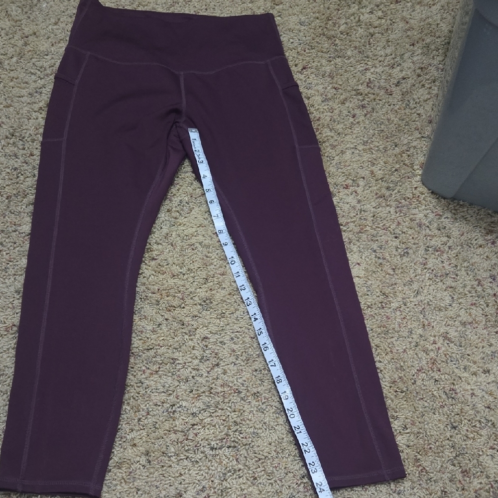 Women's High-Waist Plum Performance Leggings Size Large